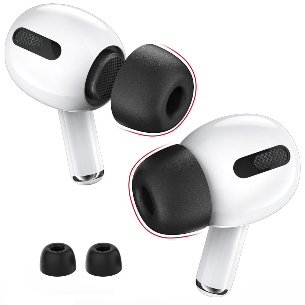 Memory Foam Ear Tips AirPods Pro 2 svart (Medium)