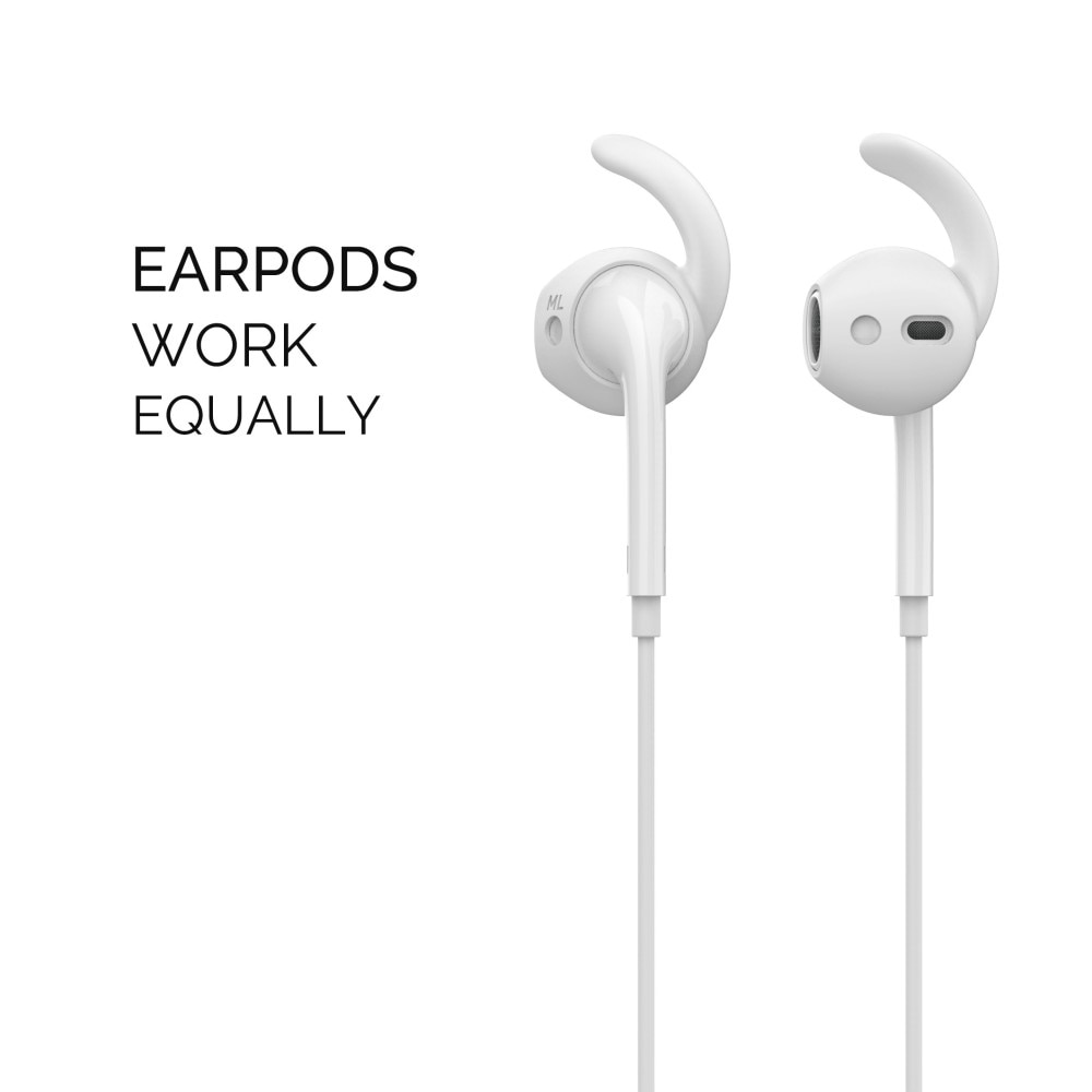 Sport Earhooks Silicone Apple AirPods hvit (Medium)