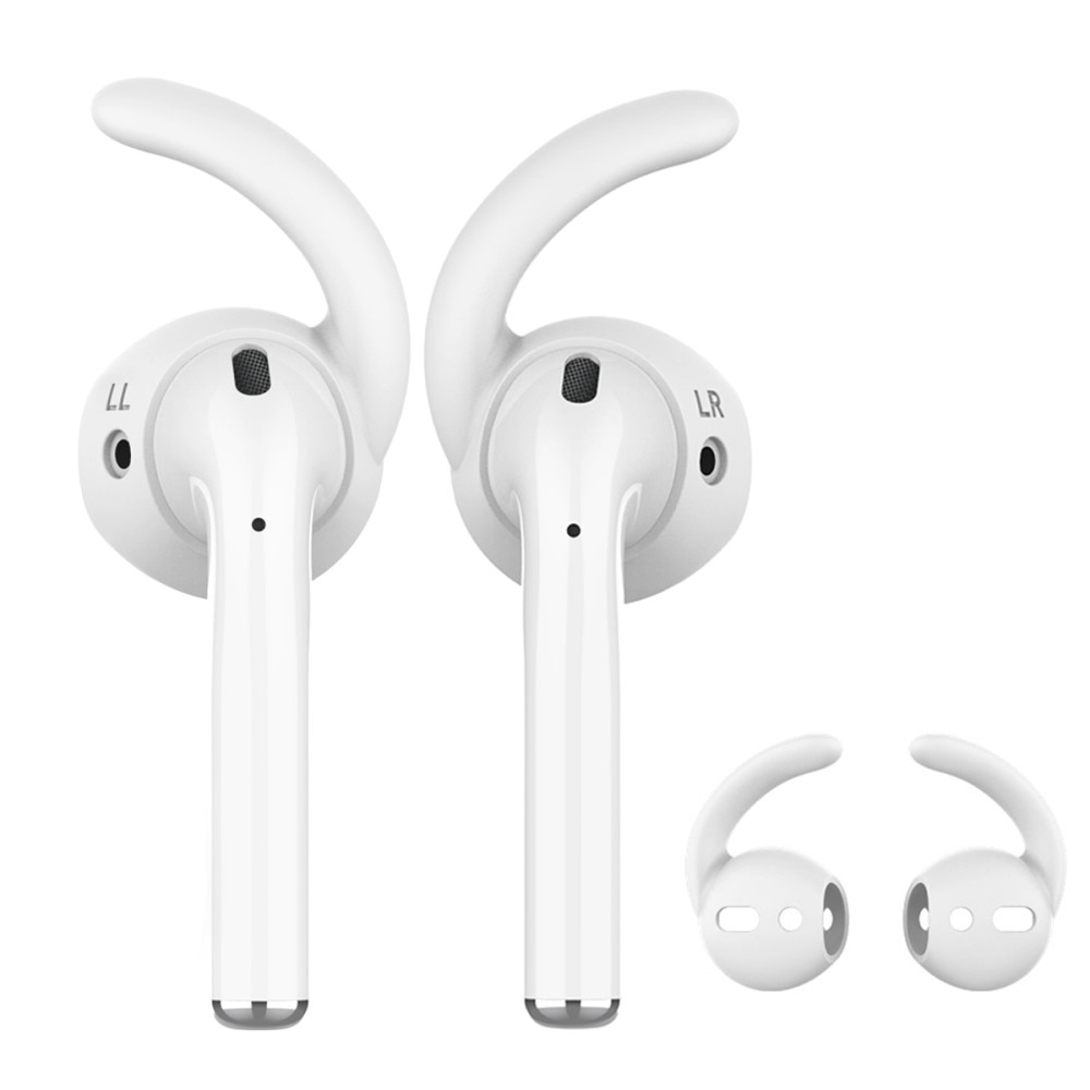 Sport Earhooks Silicone Apple AirPods hvit (Large)