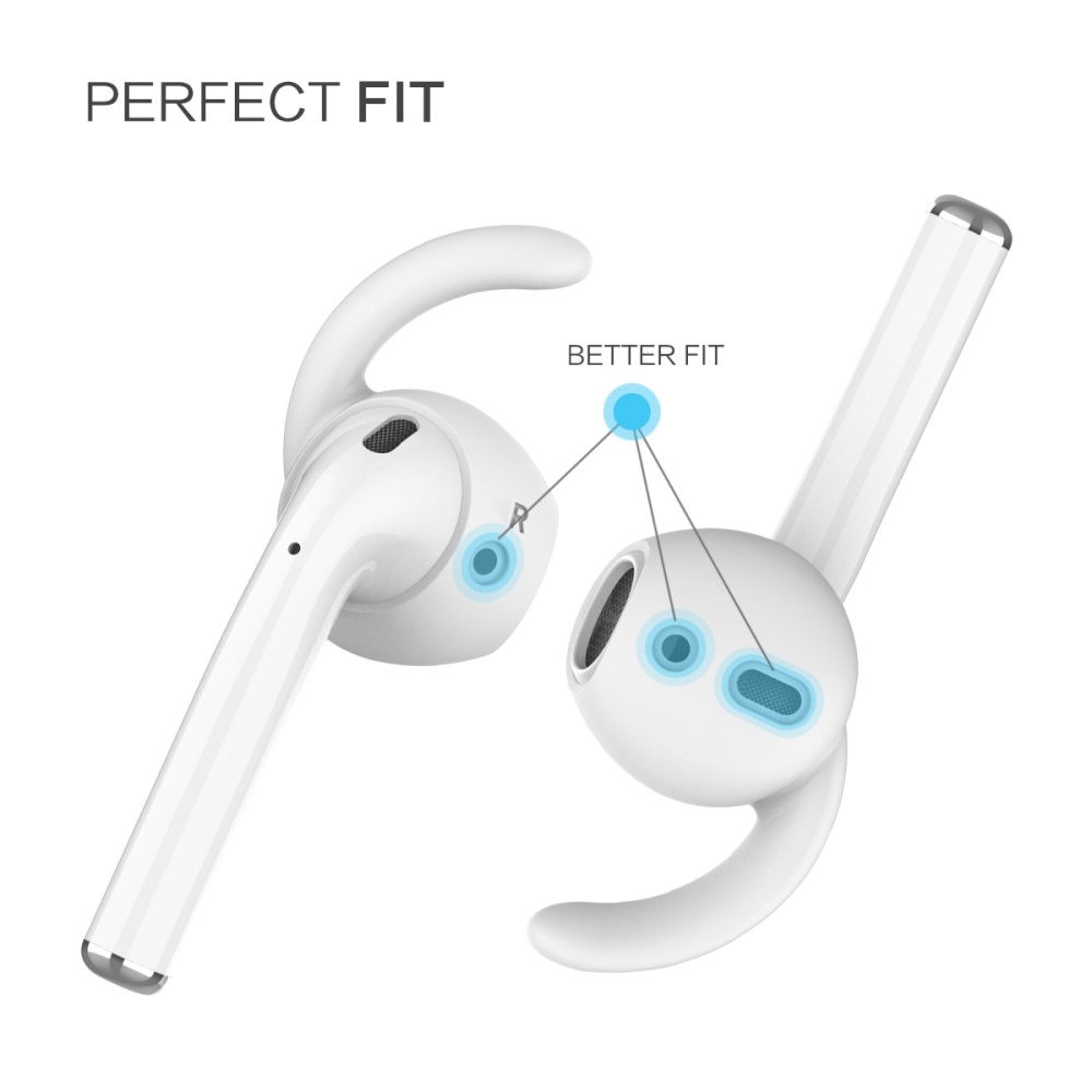 Sport Earhooks Silicone Apple AirPods hvit (Large)