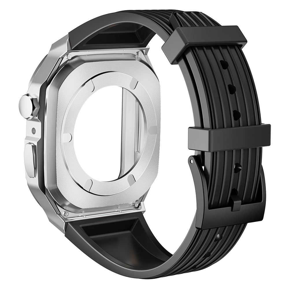 Apple Watch 45mm Series 9 Adventure Metalldeksel + Reim svart/sølv