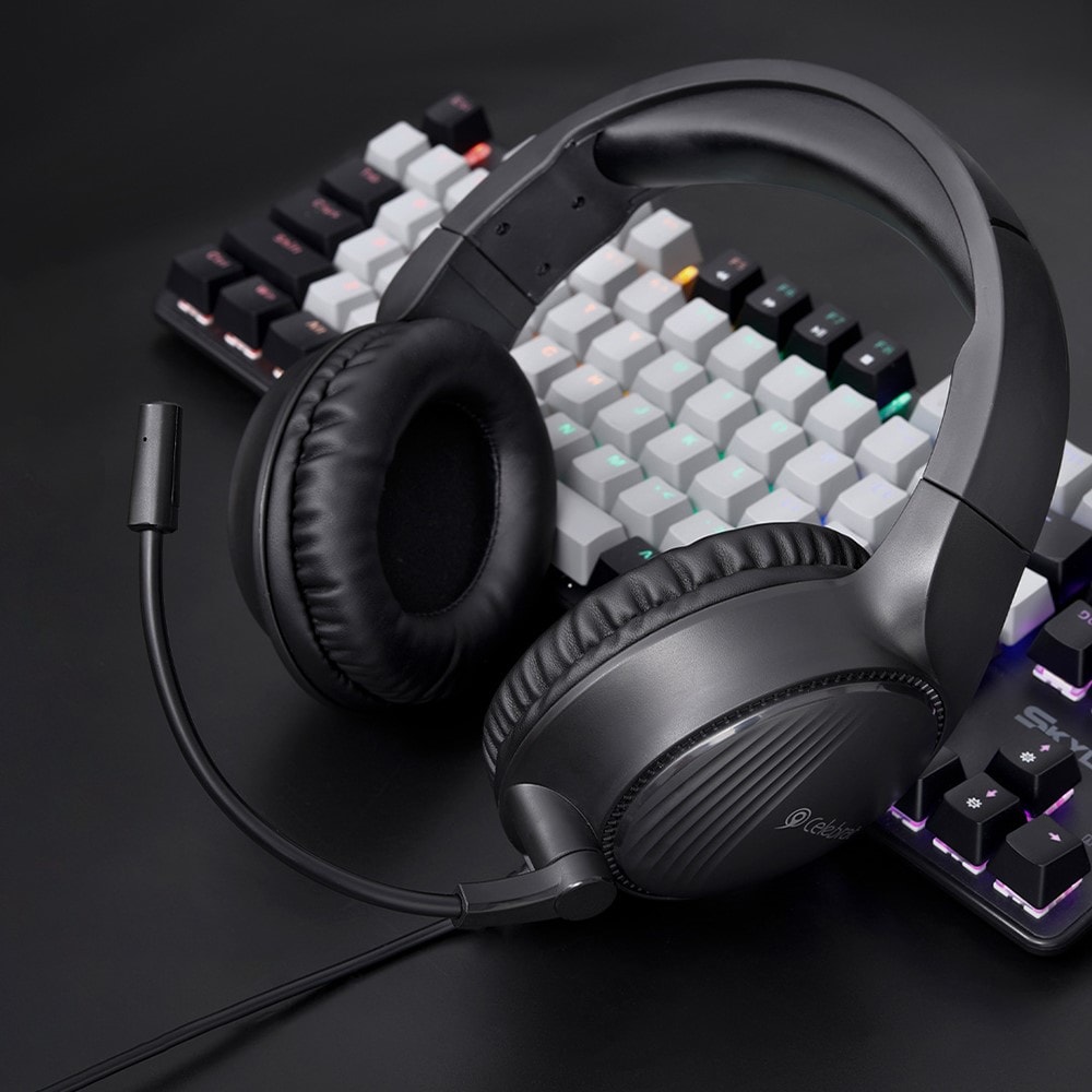 Gaming hodetelefoner med mikrofon Svart