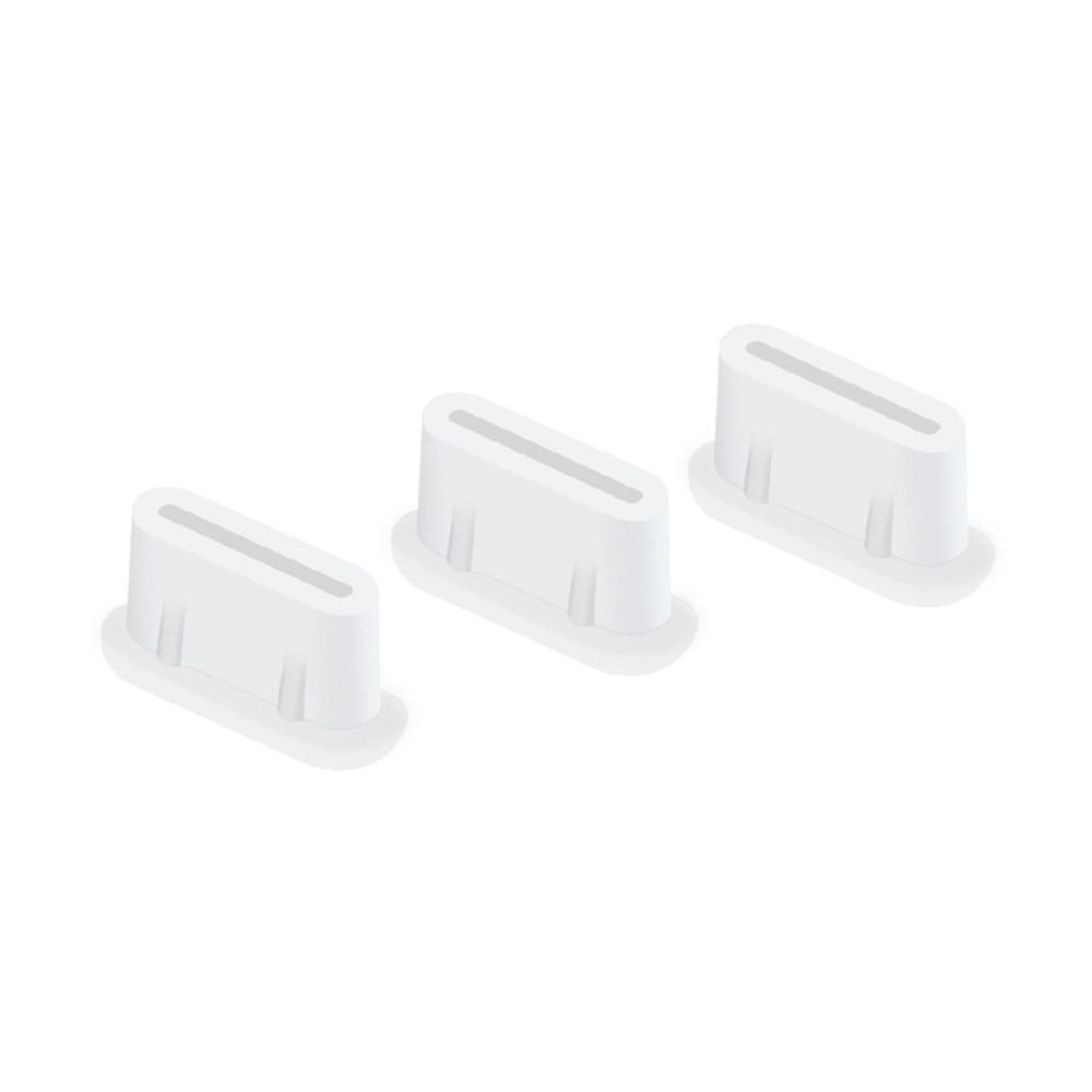 3-pack Dust Plug Silikon USB-C hvit