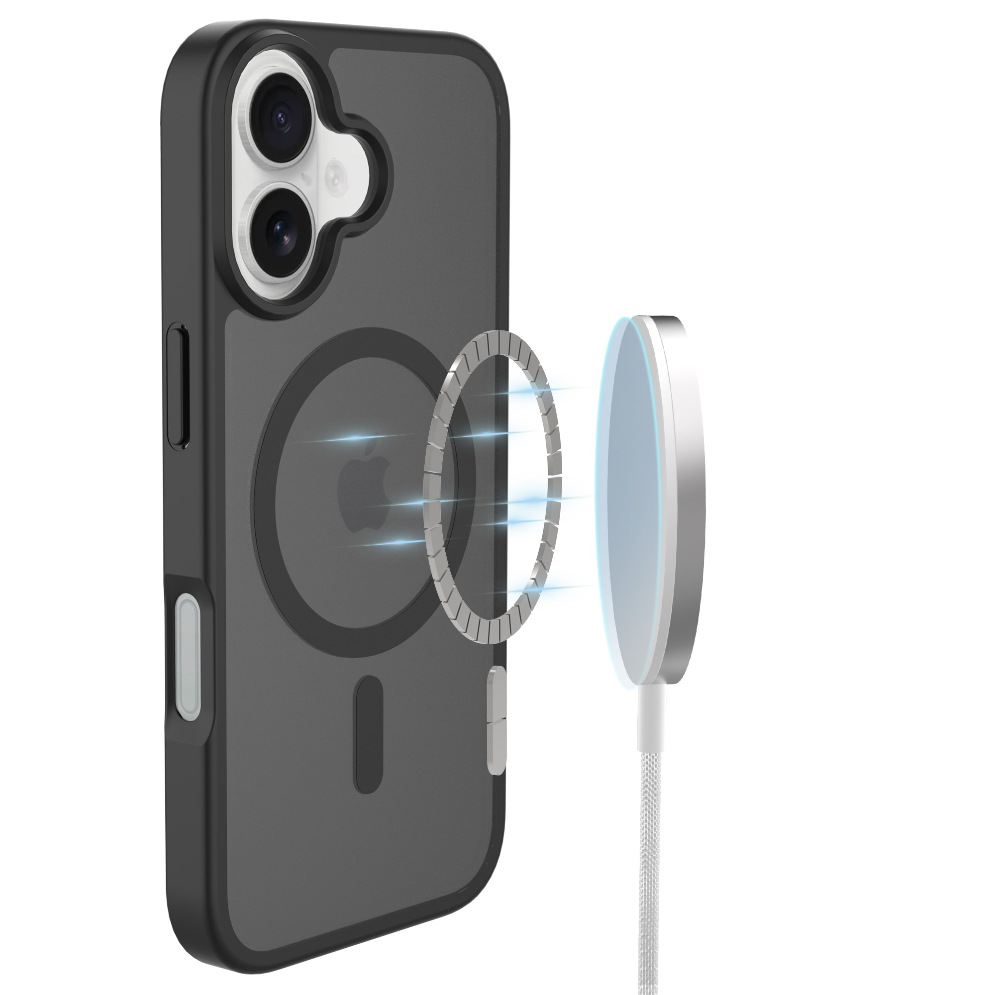 Magnetic Hybrid Deksel iPhone 17 Frosted Black