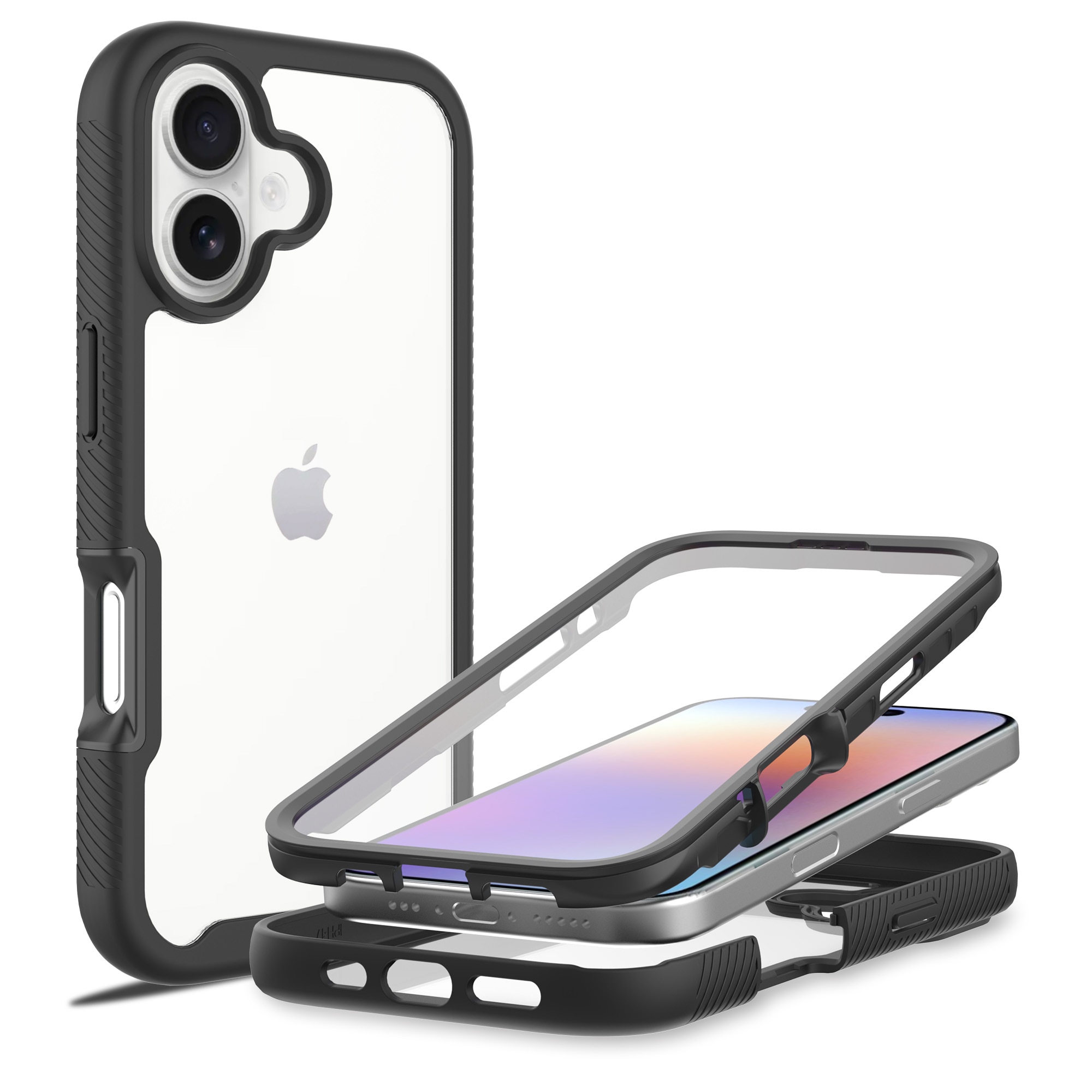 Full Protection Case iPhone 17 Svart/gjennomsiktig