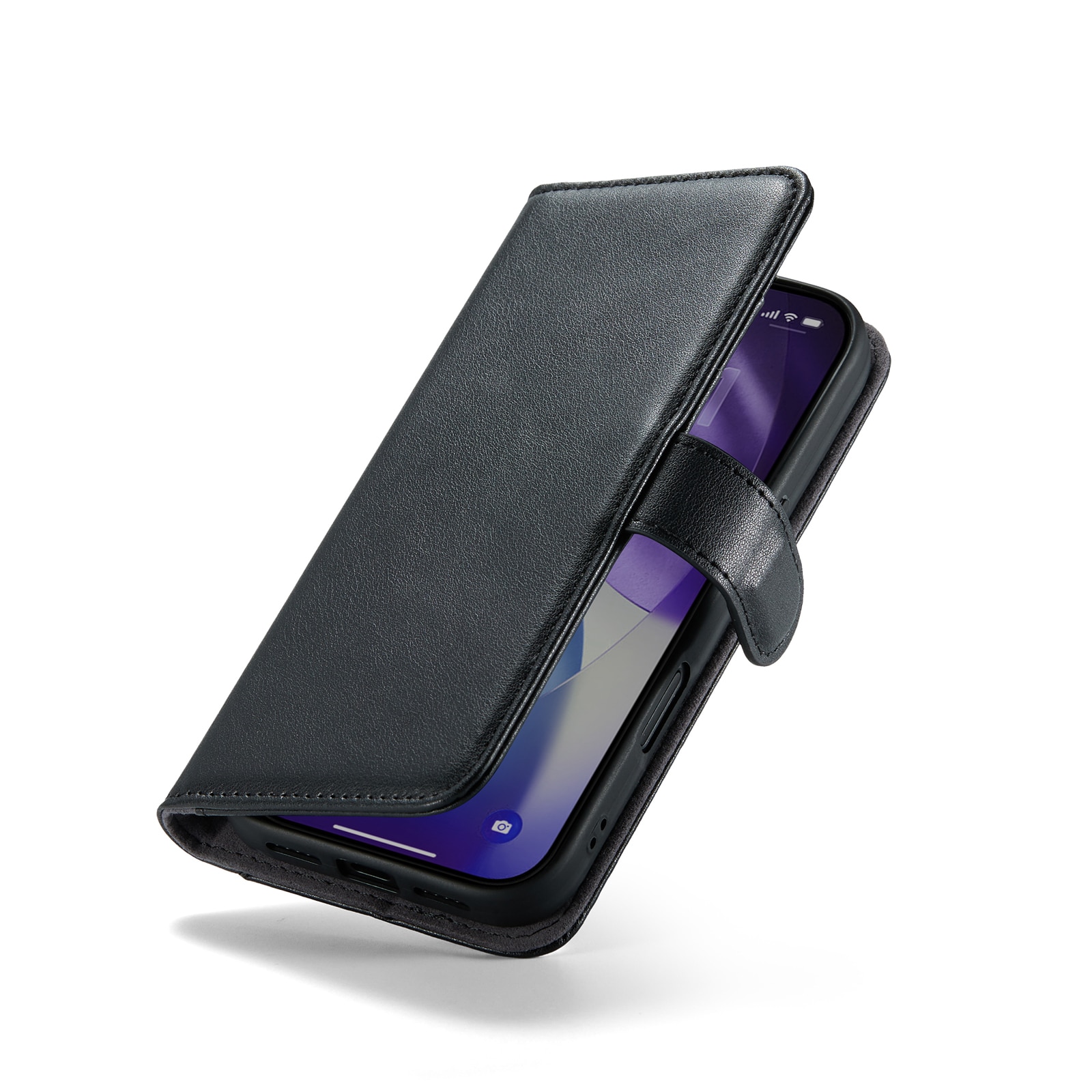 Ekte Lærveske iPhone 17 Pro Svart