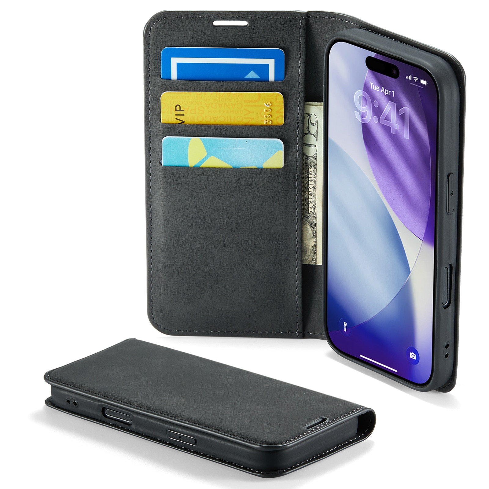 iPhone 17 Pro Max Slim Mobilveske Svart