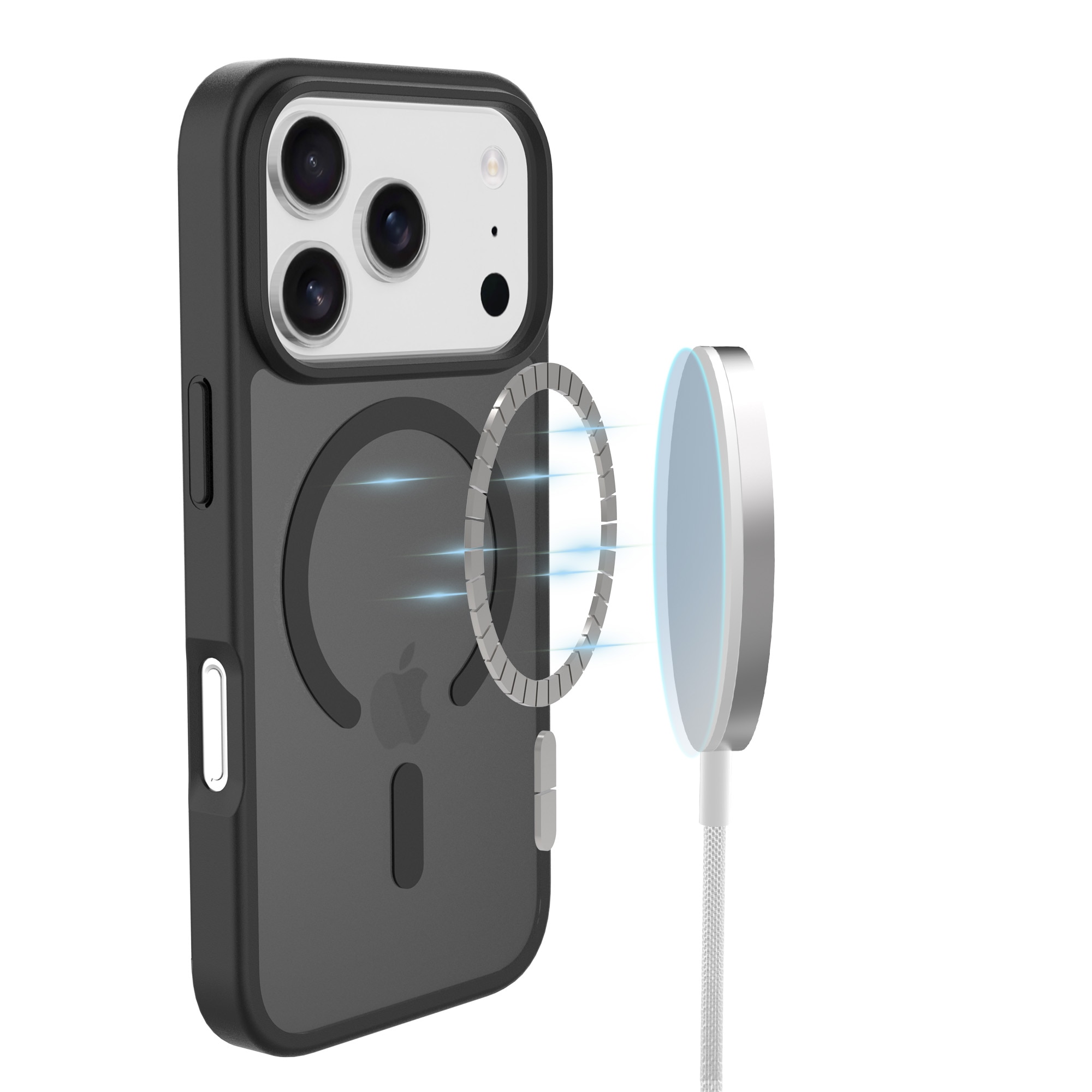 Magnetic Hybrid Deksel iPhone 17 Pro Max Frosted Black