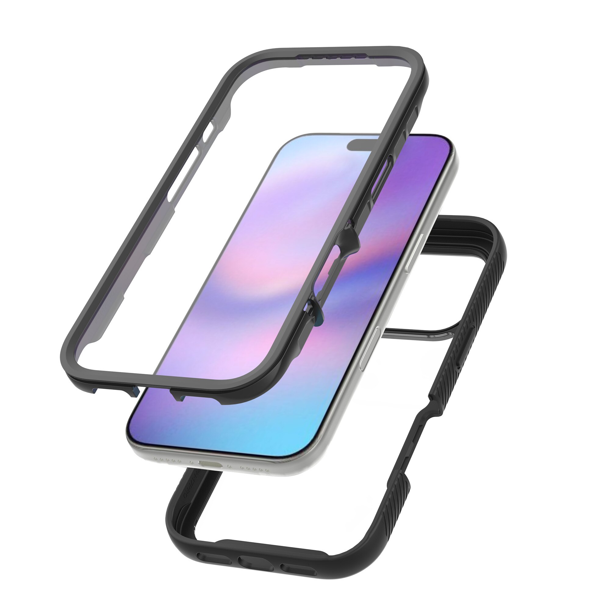 Full Protection Case iPhone 17 Pro Max Svart/gjennomsiktig