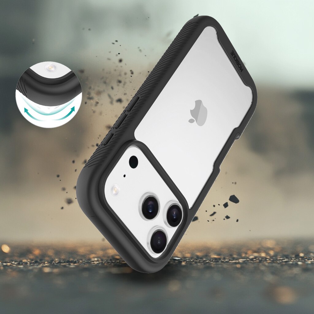 Full Protection Case iPhone 17 Pro Max Svart/gjennomsiktig