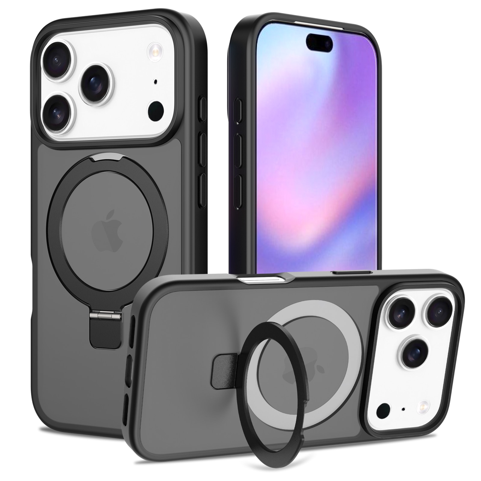 Hybriddeksel Magnetic Ring iPhone 17 Pro Max Svart