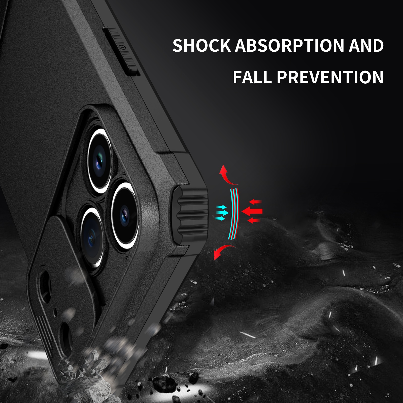 iPhone 17 Pro Kickstand Deksel kamerabeskyttelse Svart