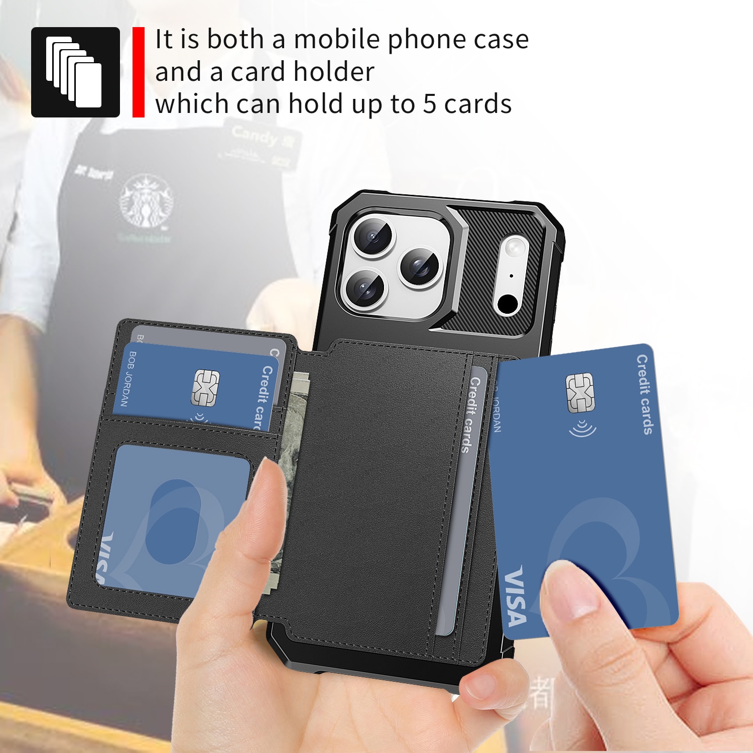 Tough Multi-slot Deksel iPhone 17 Pro Max Svart