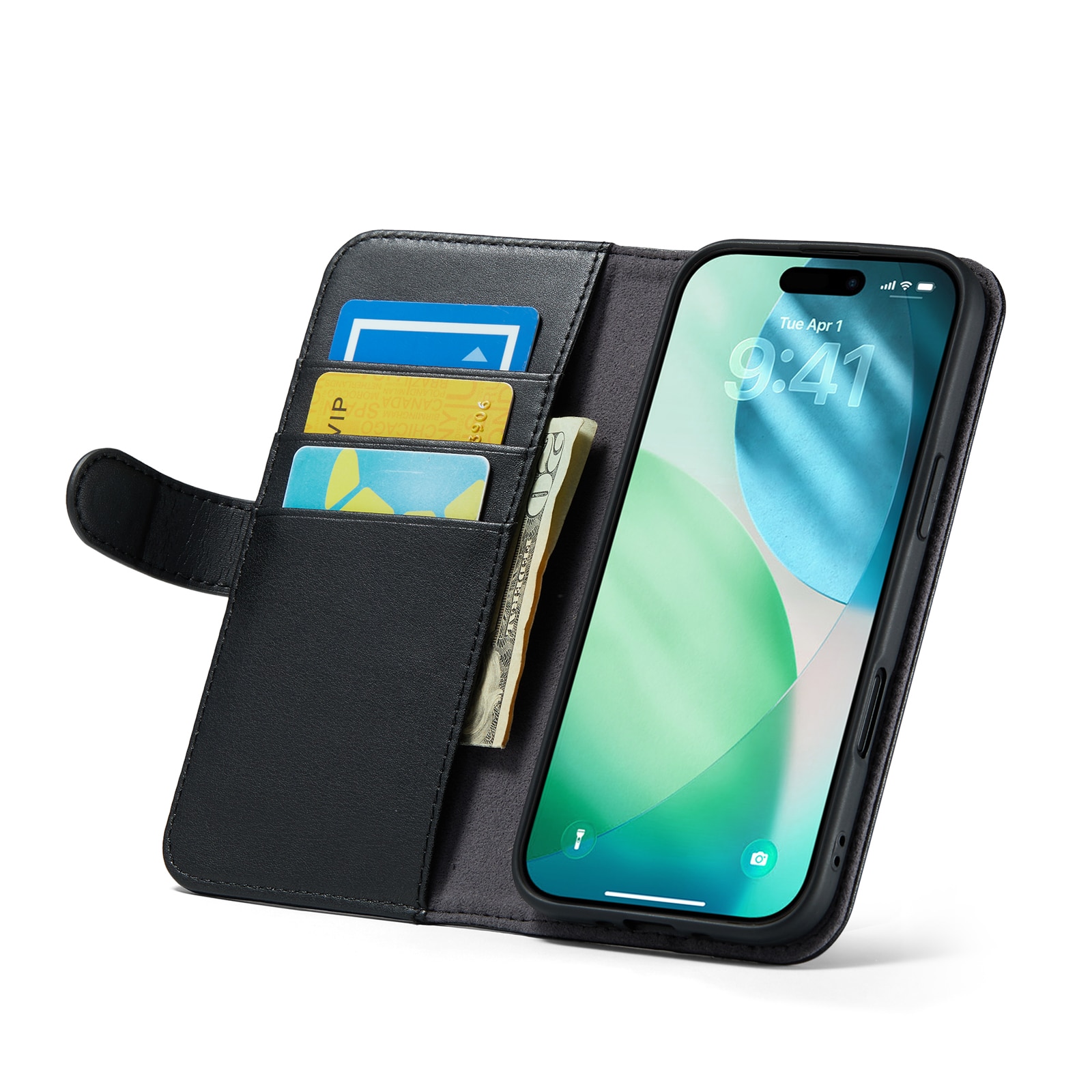 Ekte Lærveske iPhone Air Svart