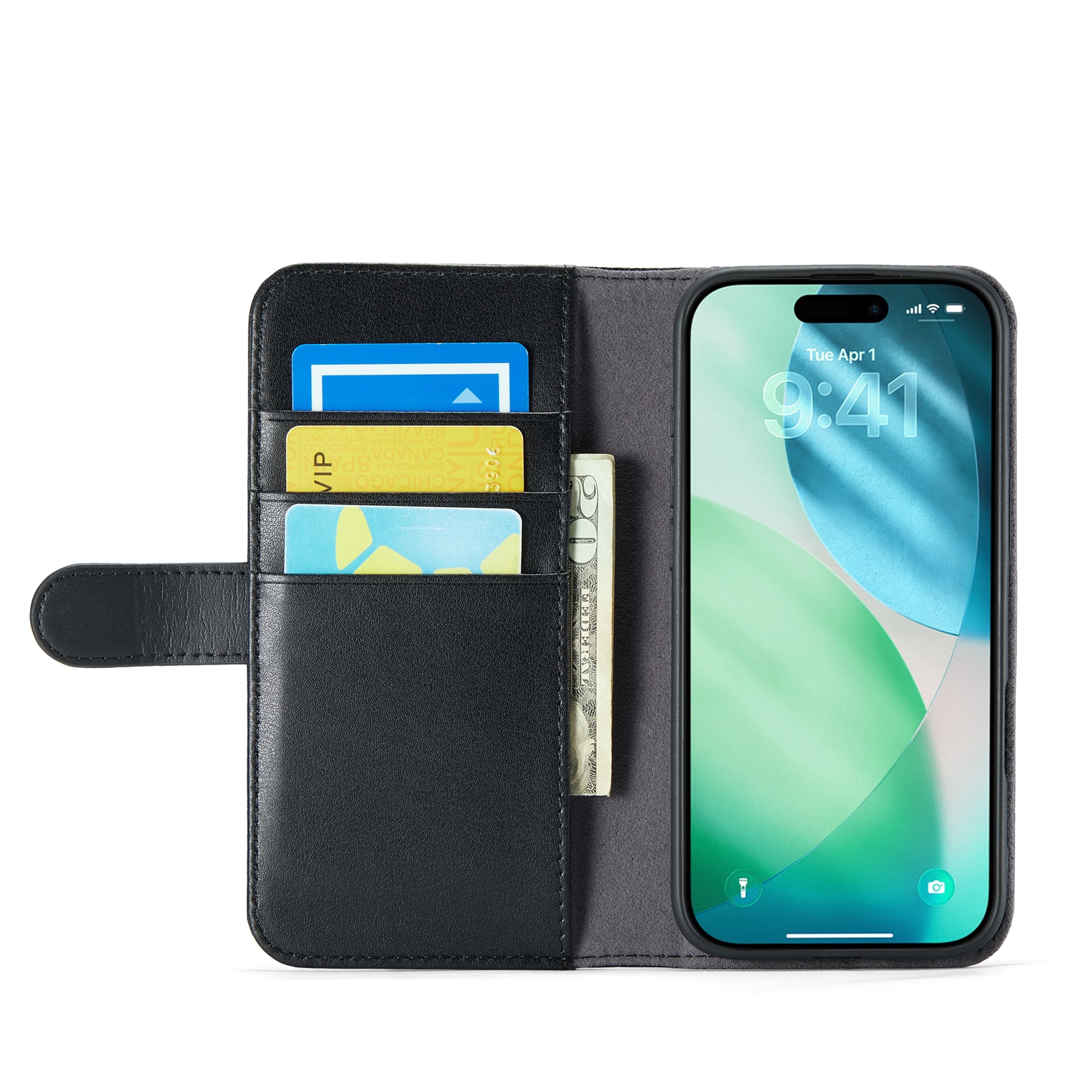 Ekte Lærveske iPhone Air Svart
