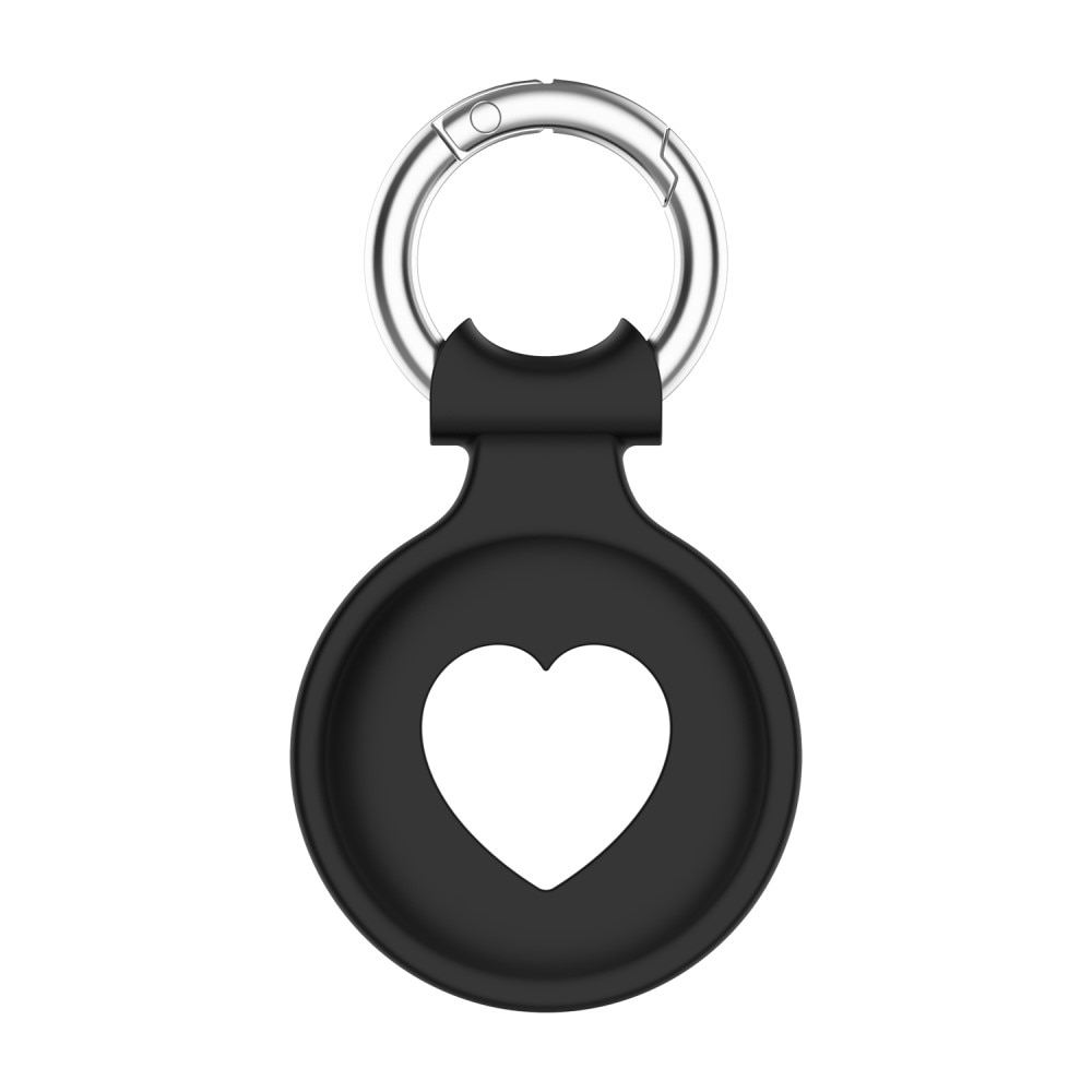 Silikondeksel Apple AirTag hjerte svart