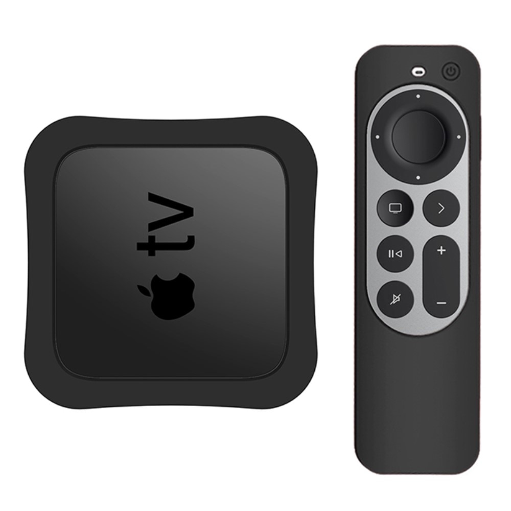 Apple TV 4K 2021 boks+fjernkontroll silikon deksel svart