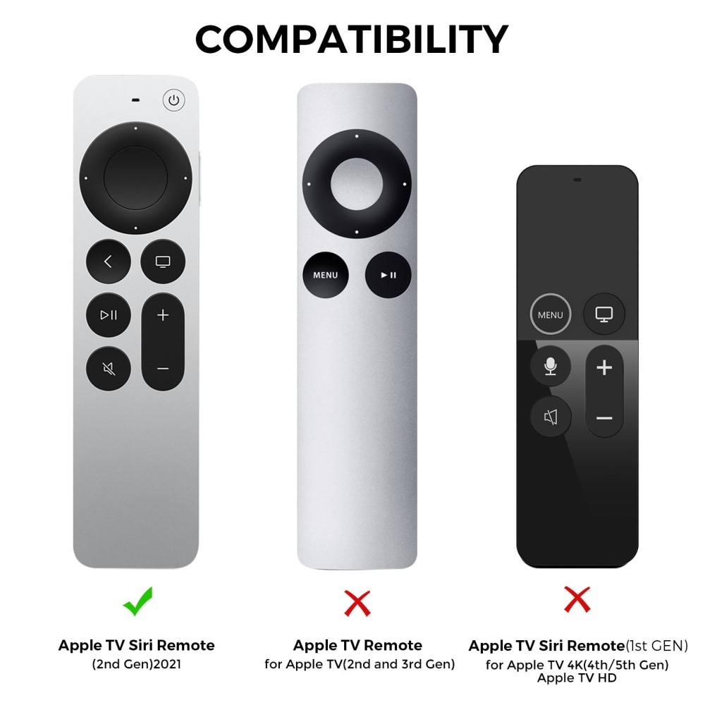 Silikon deksel Apple TV Siri Remote 2nd Gen svart