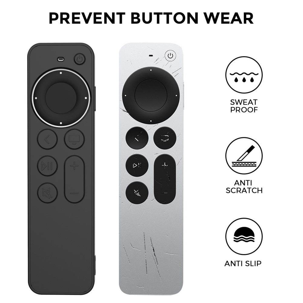 Silikon deksel Apple TV Siri Remote 2nd Gen svart