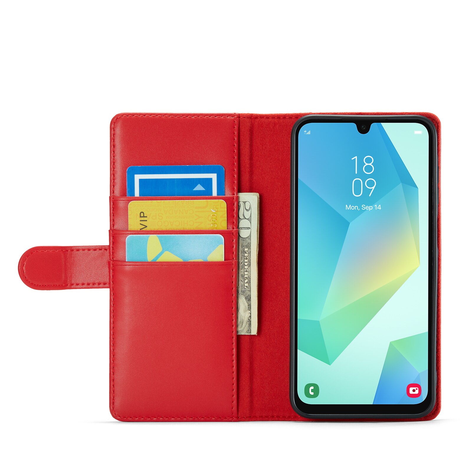Ekte Lærveske Samsung Galaxy A16 Rød