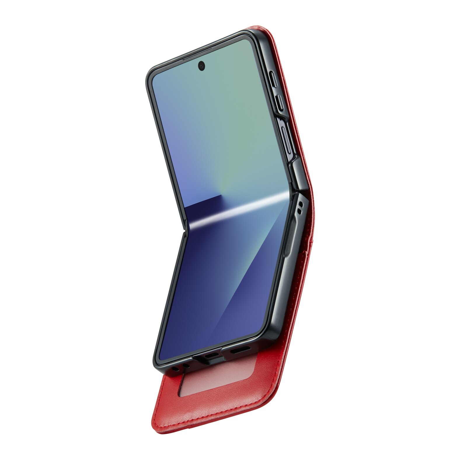Ekte Lærveske Samsung Galaxy Z Flip 7 Rød