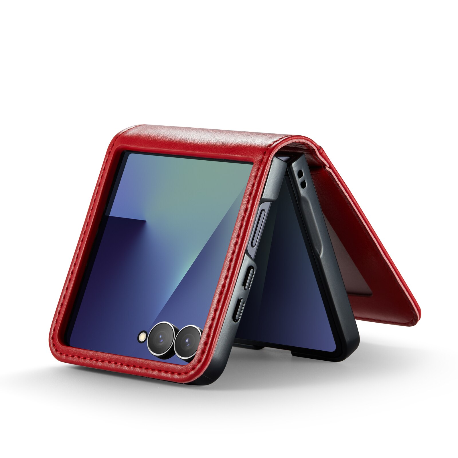 Ekte Lærveske Samsung Galaxy Z Flip 7 Rød