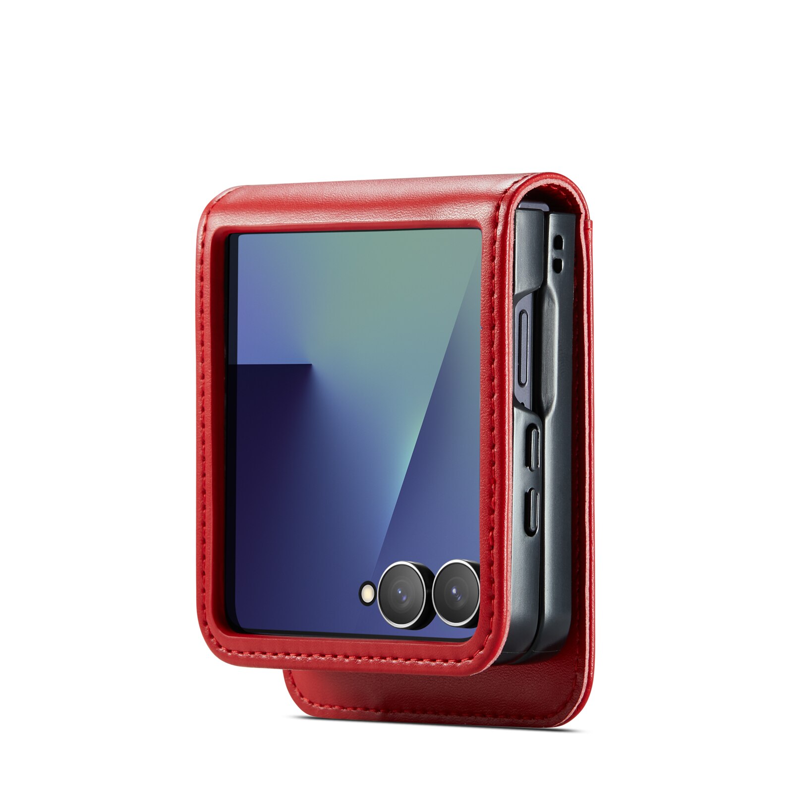 Ekte Lærveske Samsung Galaxy Z Flip 7 Rød