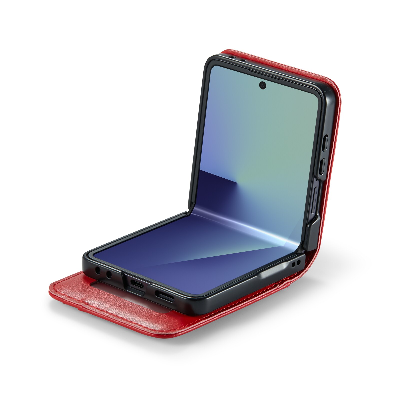 Ekte Lærveske Samsung Galaxy Z Flip 7 Rød