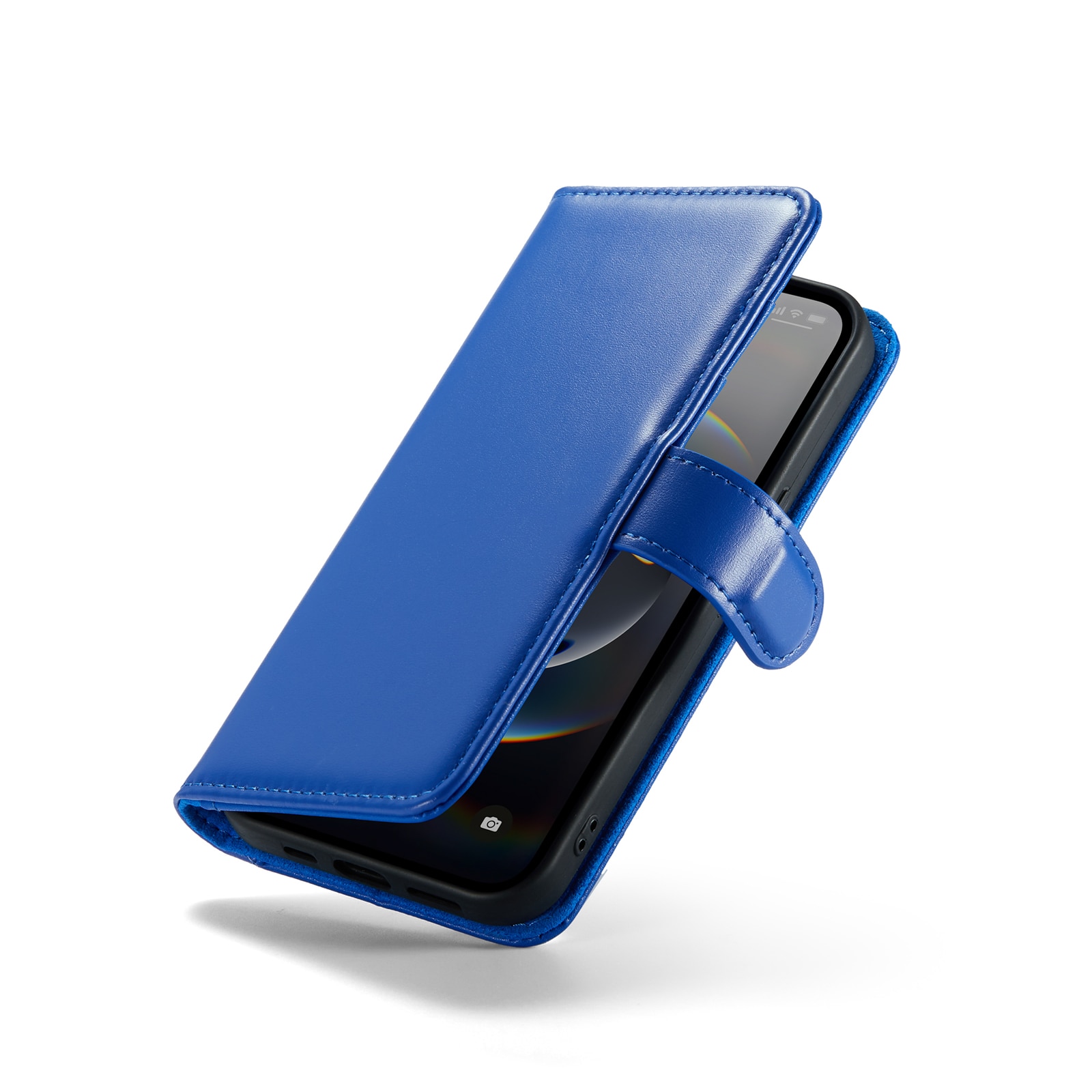 Ekte Lærveske iPhone 12/iPhone 12 Pro Blå