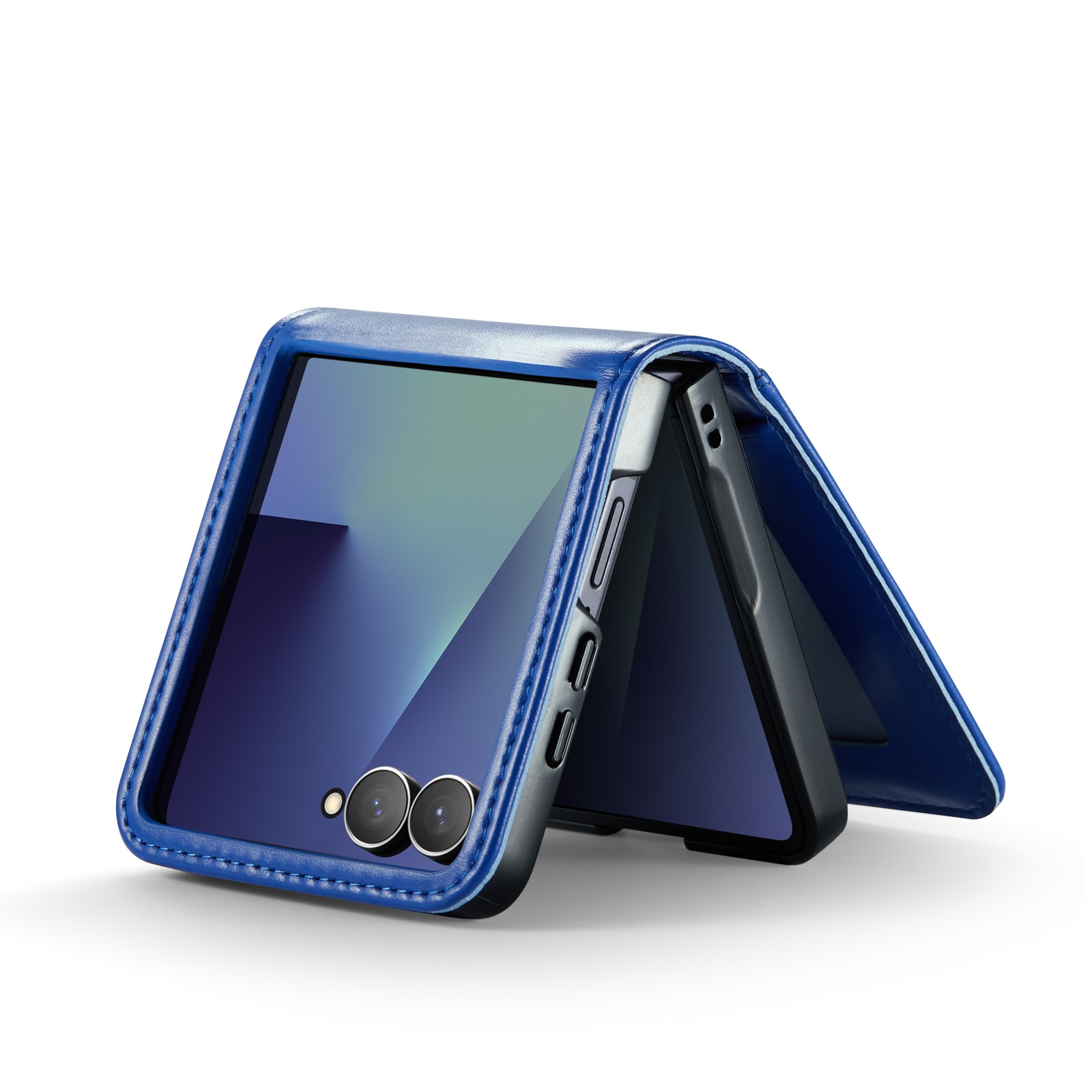 Ekte Lærveske Samsung Galaxy Z Flip 7 Blå