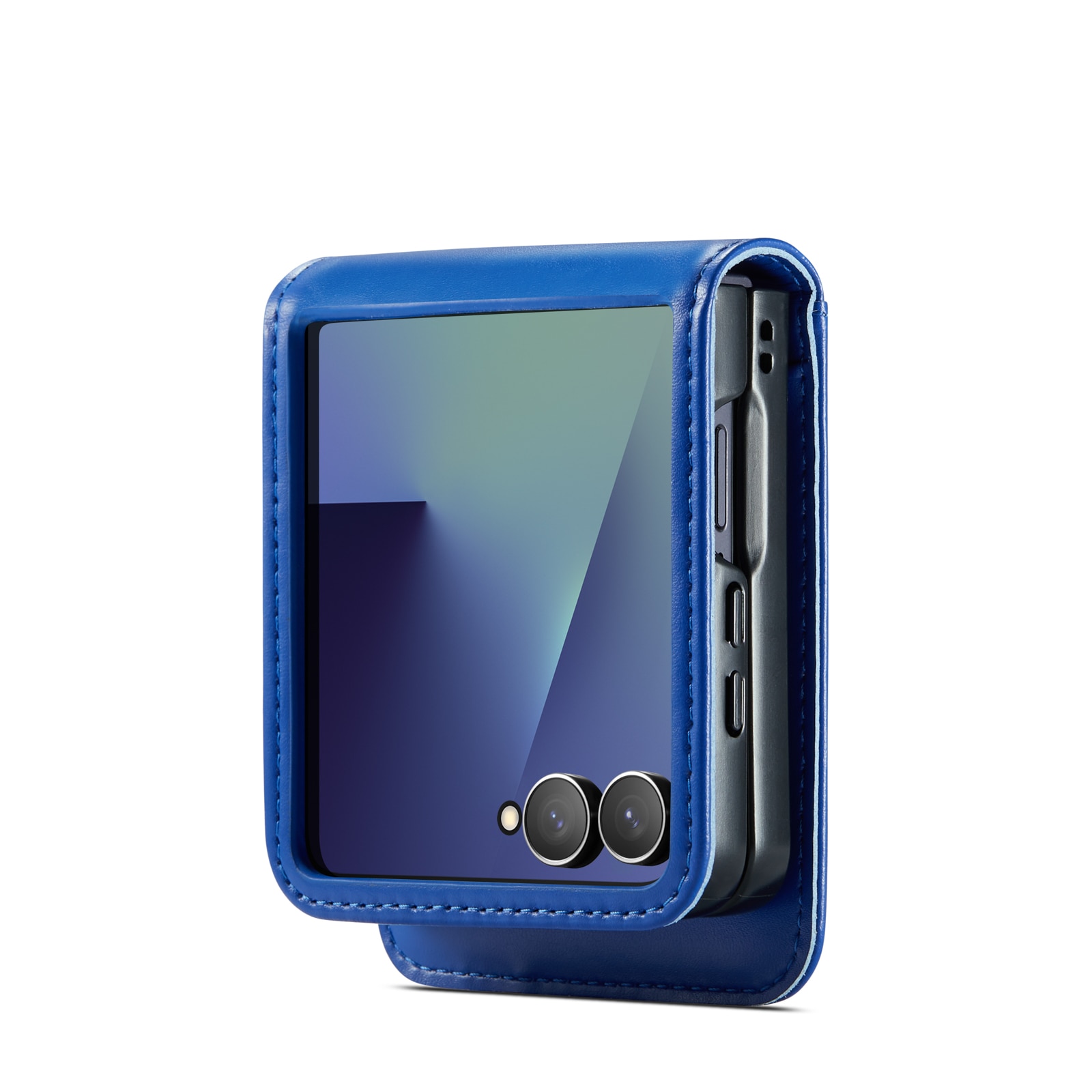 Ekte Lærveske Samsung Galaxy Z Flip 7 Blå
