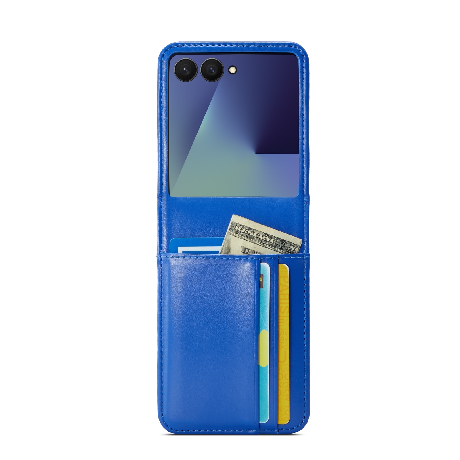 Ekte Lærveske Samsung Galaxy Z Flip 7 Blå