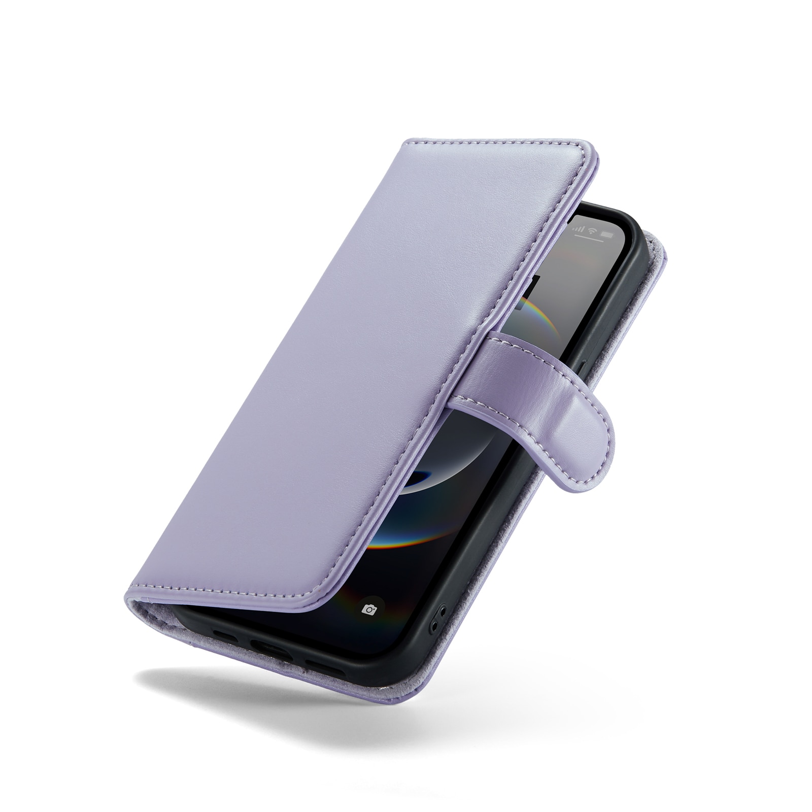 Ekte Lærveske iPhone 12/iPhone 12 Pro Lilla