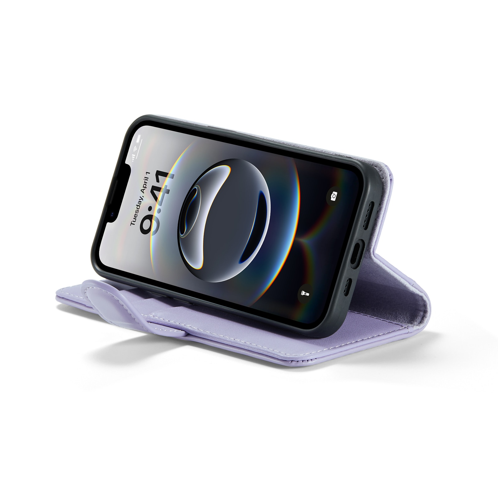 Ekte Lærveske iPhone 12/iPhone 12 Pro Lilla
