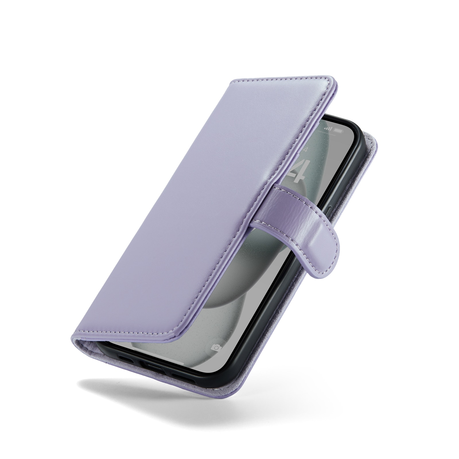 Ekte Lærveske iPhone 13 Lilla