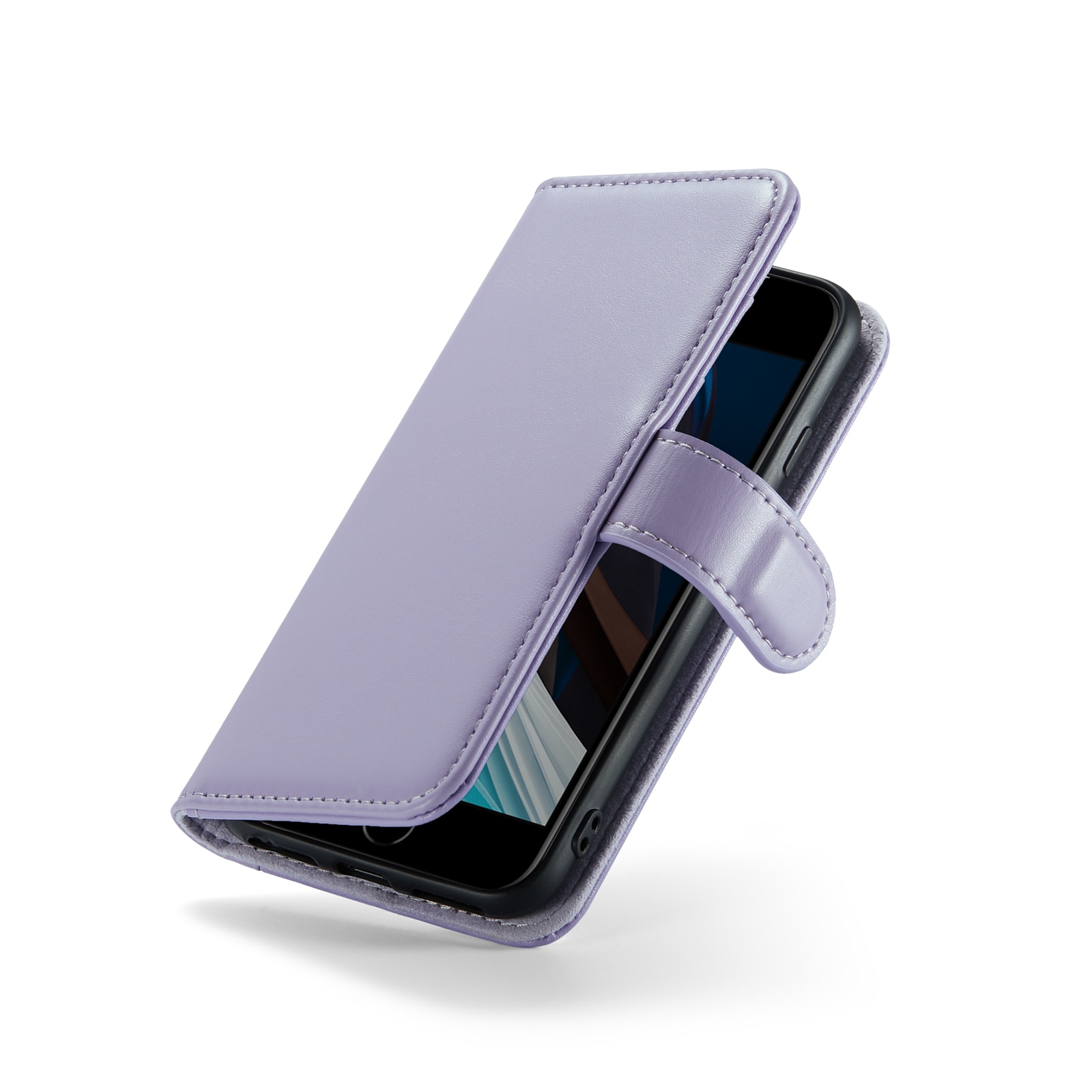 Ekte Lærveske iPhone 7 Lilla