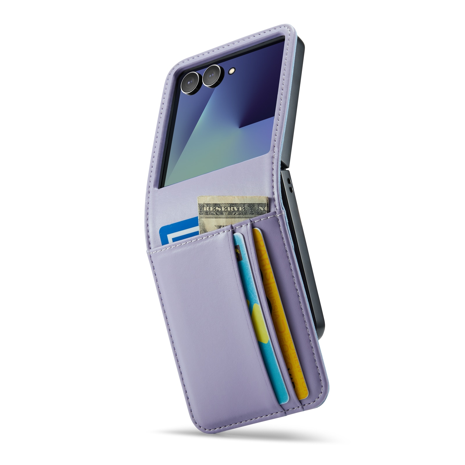 Ekte Lærveske Samsung Galaxy Z Flip 7 Lilla