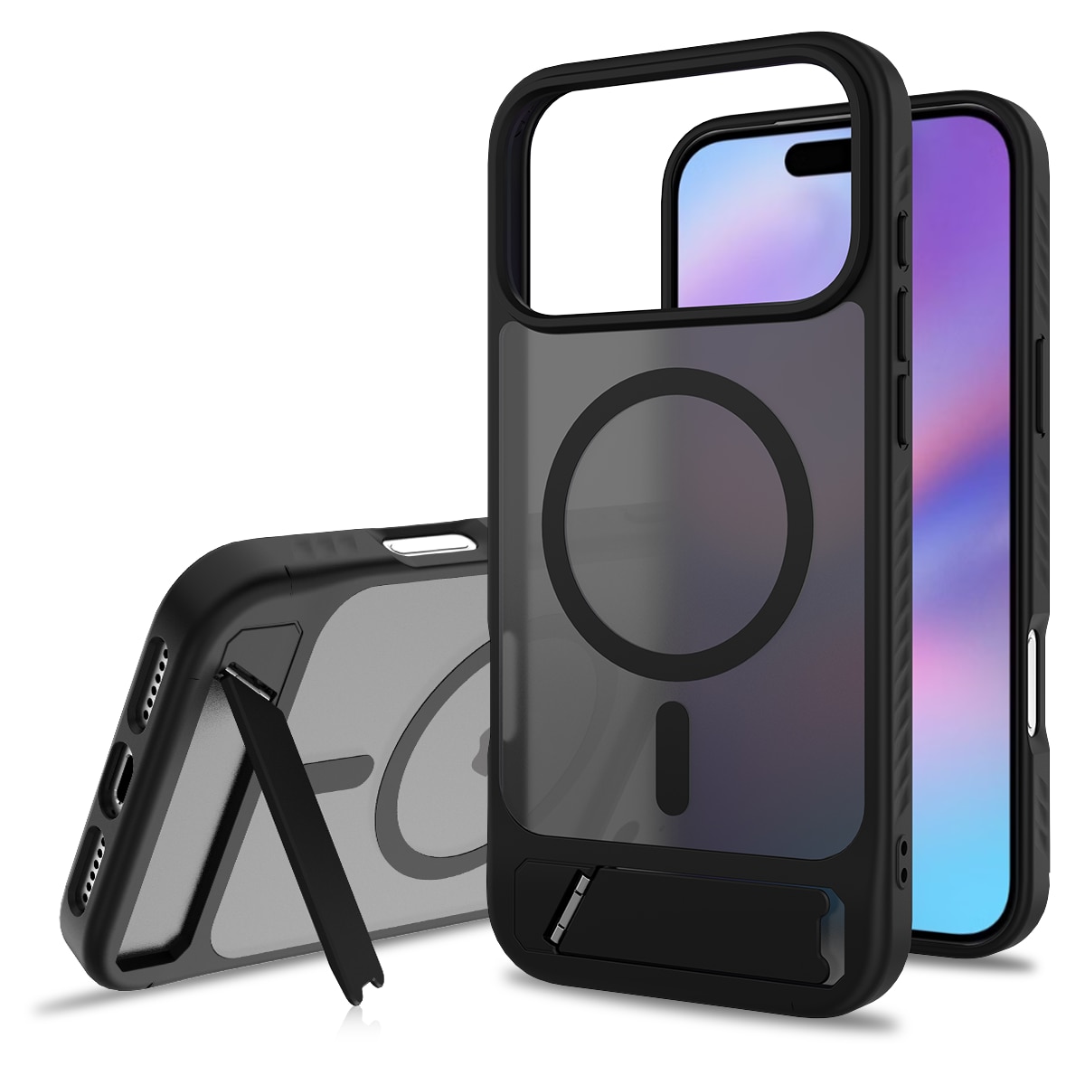 Magnetisk deksel med stativ iPhone 17 Pro Svart