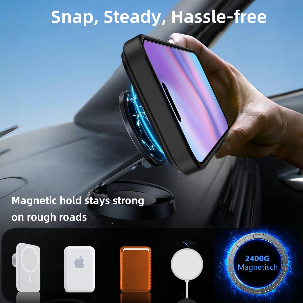Magnetisk deksel med stativ iPhone 17 Pro Svart