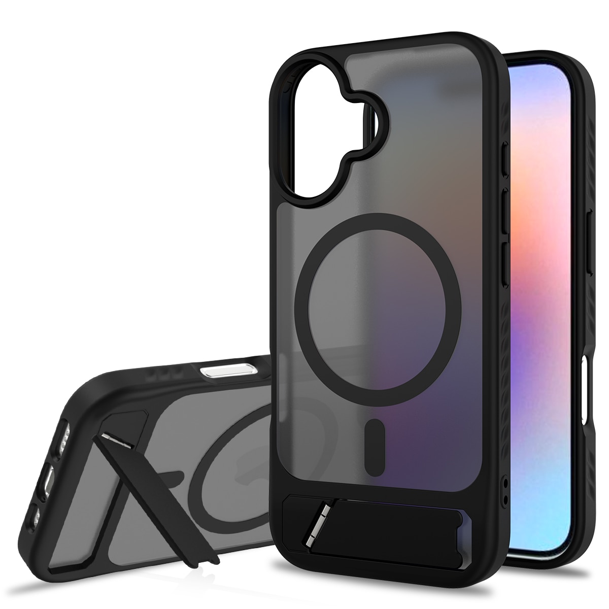 Magnetisk deksel med stativ iPhone 17 Svart