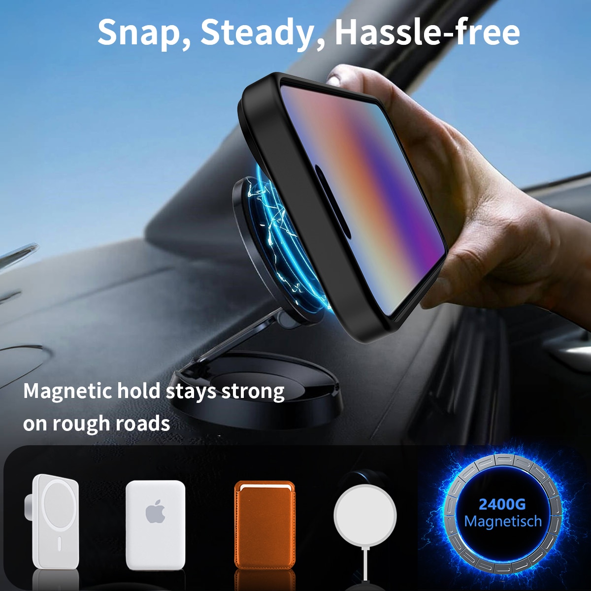 Magnetisk deksel med stativ iPhone 17 Svart