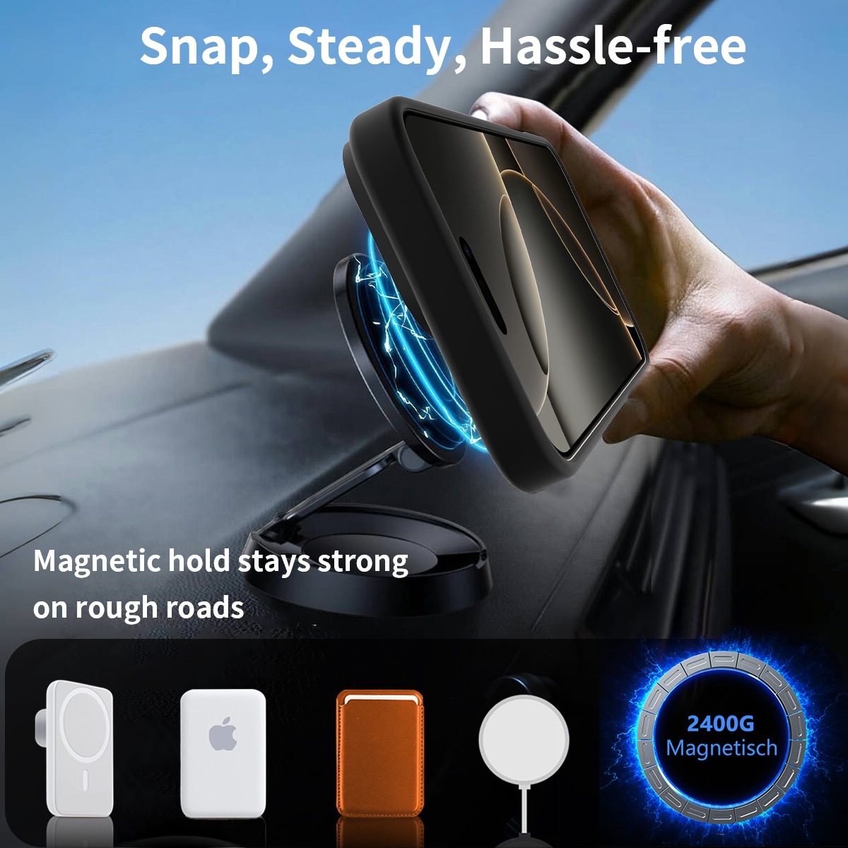 Magnetisk deksel med stativ iPhone 17 Svart