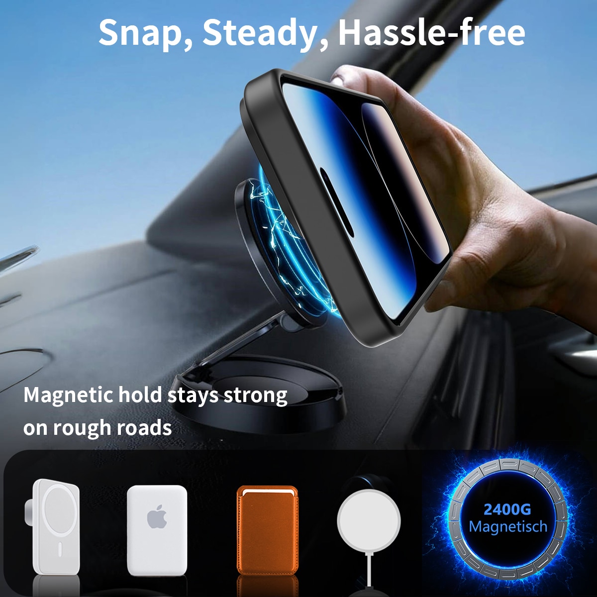 Magnetisk deksel med stativ iPhone 14 Pro Max Svart