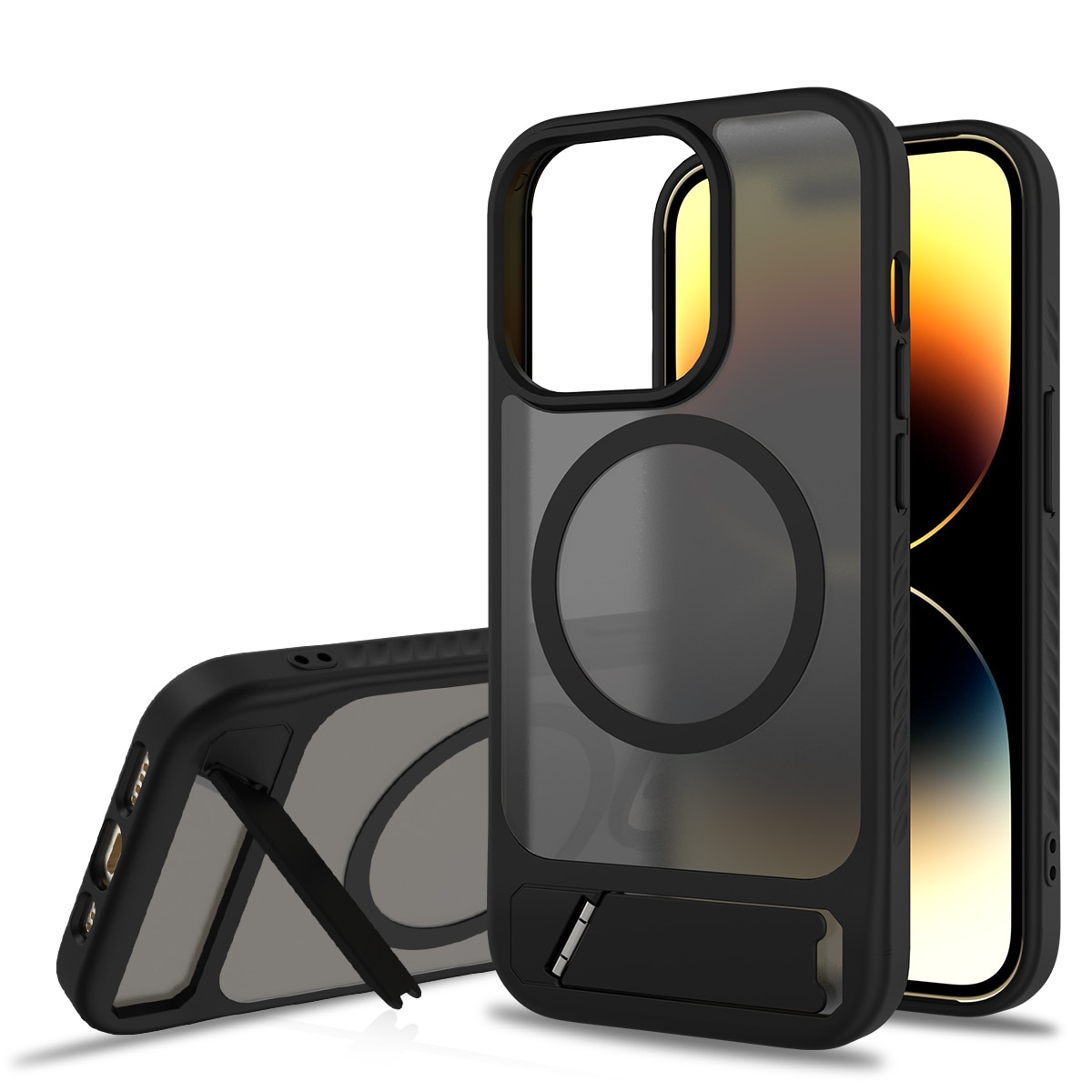 Magnetisk deksel med stativ iPhone 13 Pro Svart