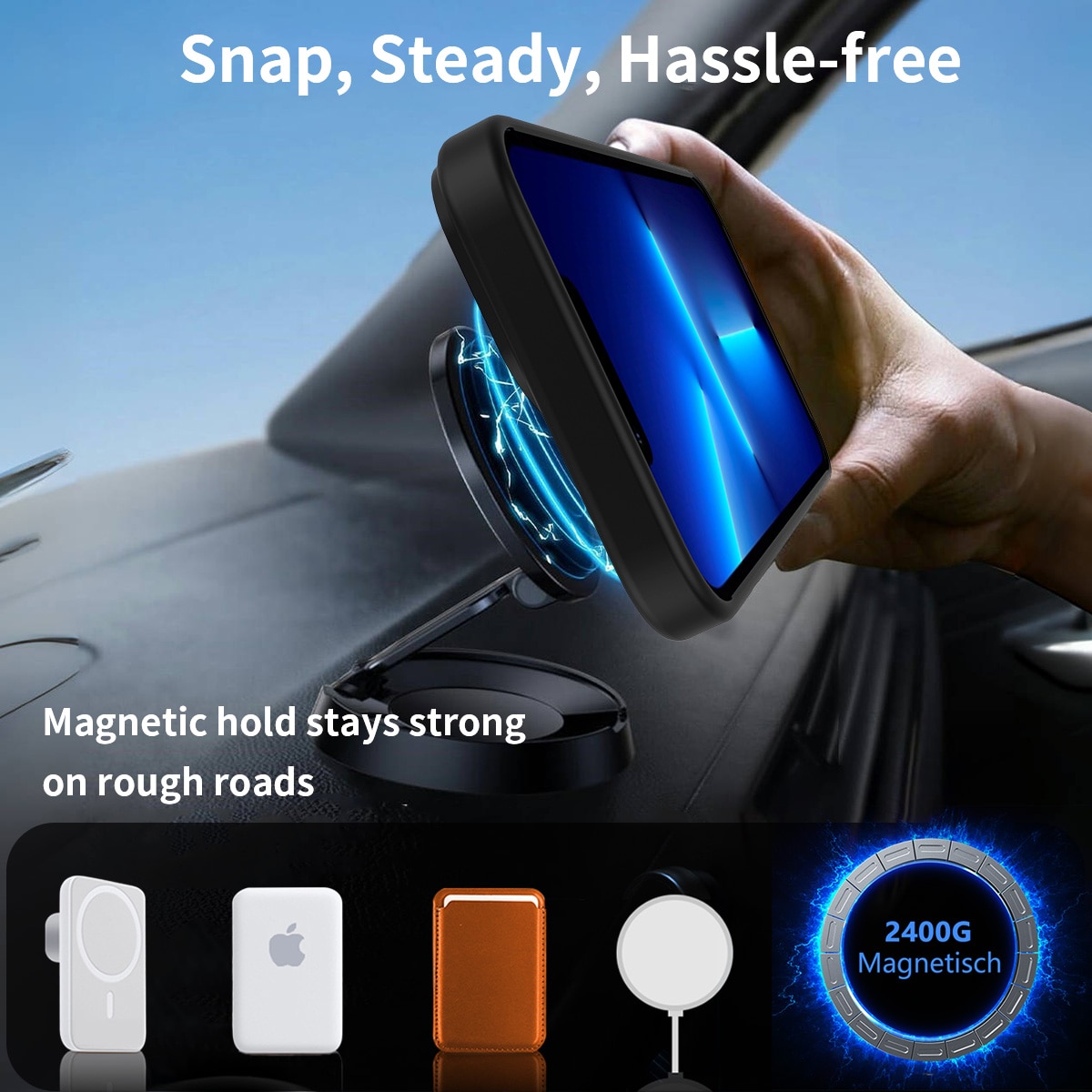 Magnetisk deksel med stativ iPhone 13 Pro Max Svart