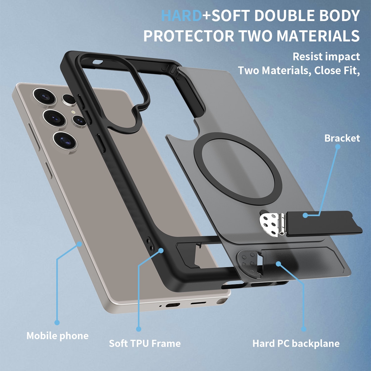 Magnetisk deksel med stativ Samsung Galaxy S25 Ultra Svart