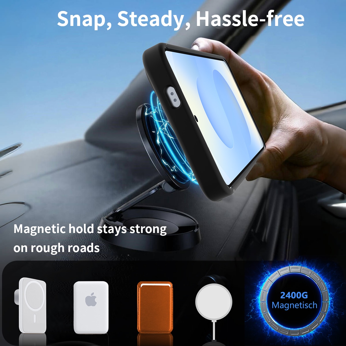 Magnetisk deksel med stativ Samsung Galaxy S24 Svart