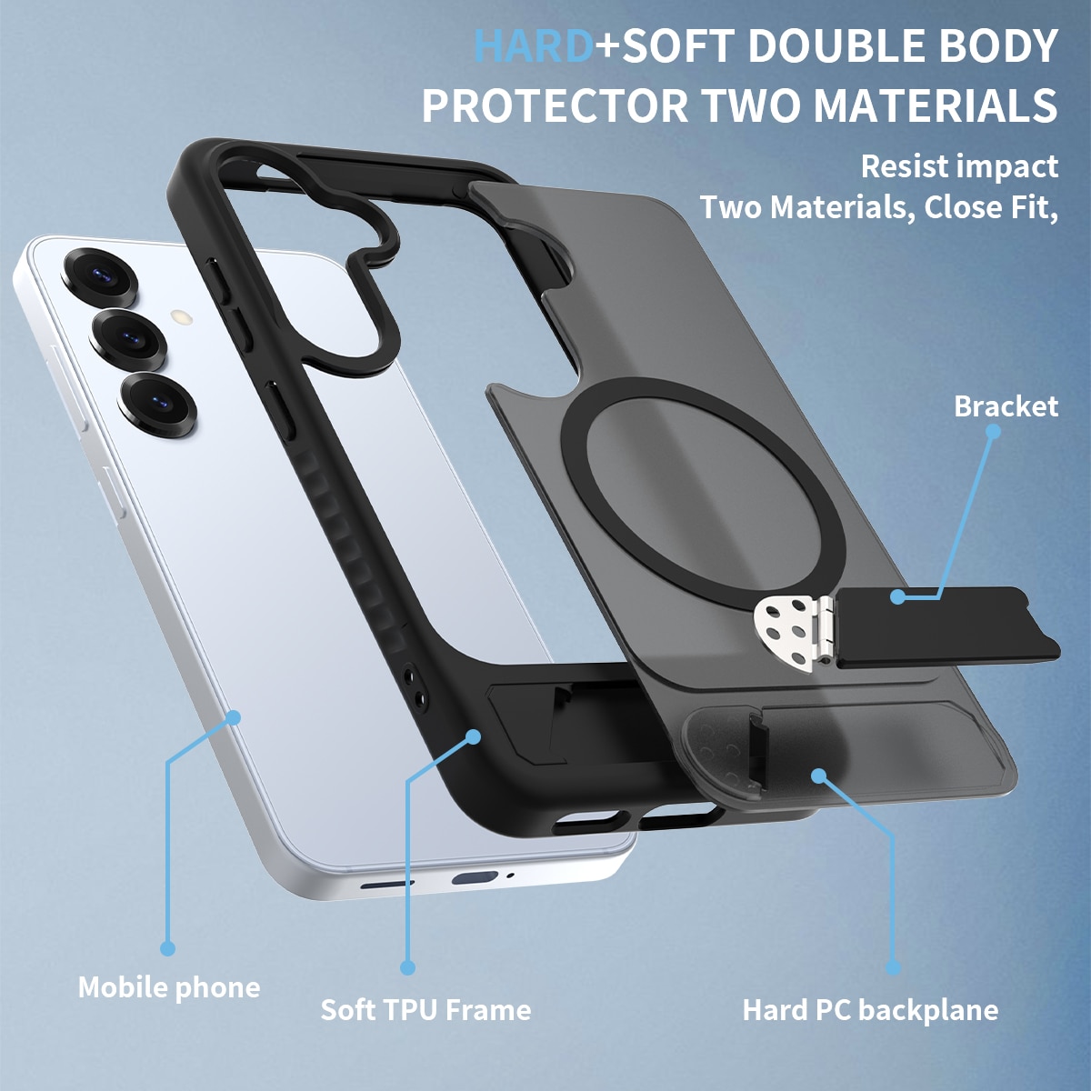 Magnetisk deksel med stativ Samsung Galaxy S24 Svart
