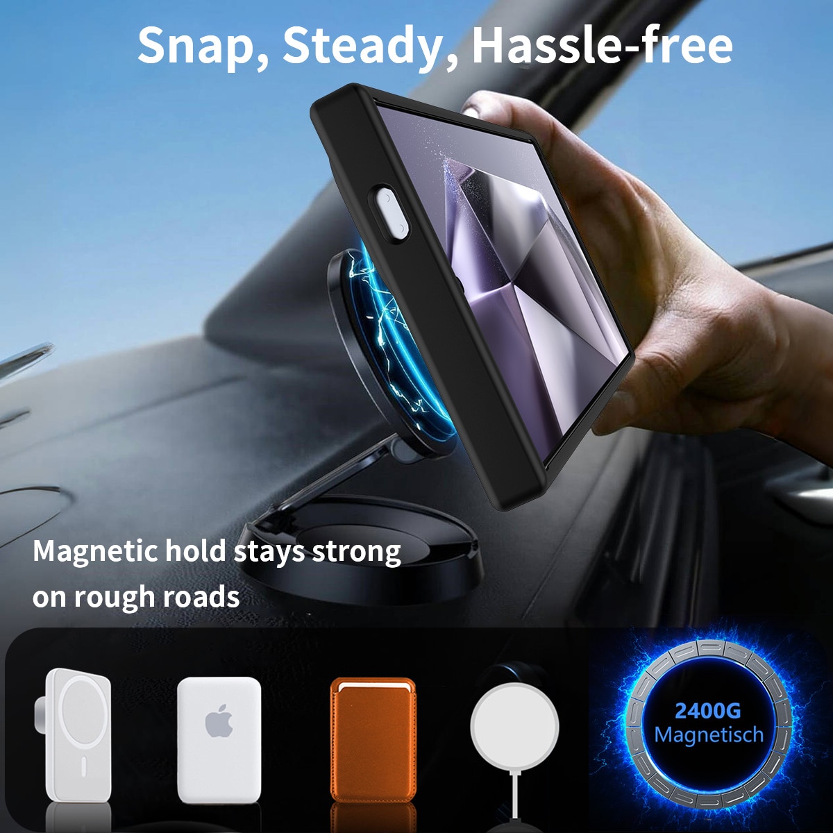 Magnetisk deksel med stativ Samsung Galaxy S24 Ultra Svart