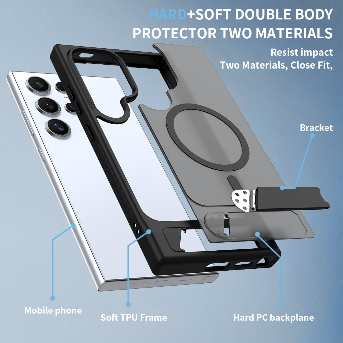 Magnetisk deksel med stativ Samsung Galaxy S24 Ultra Svart
